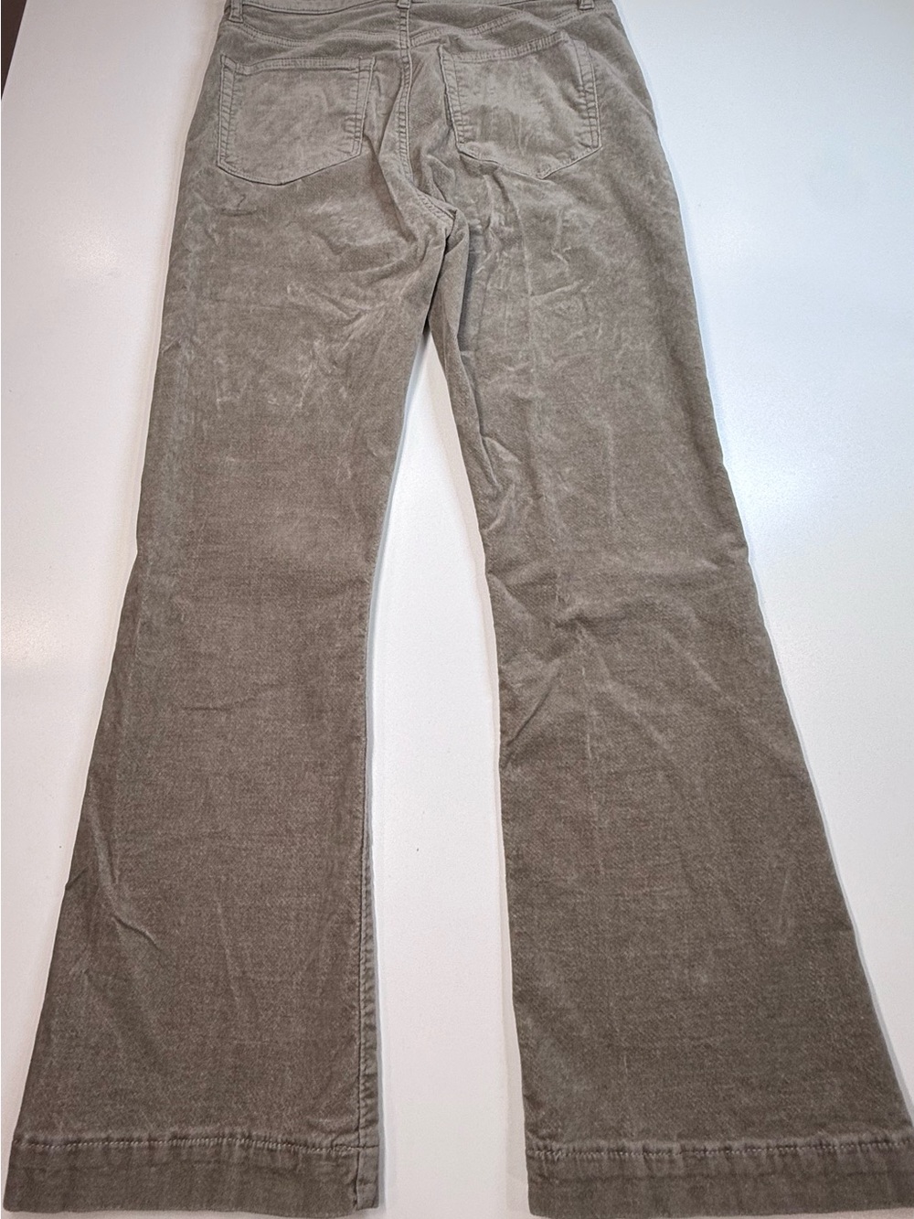 LOFT Velvet Touch Kick Flare Pants, Size 4/27 Taupe Button Fly Stretch - Picture 13 of 13